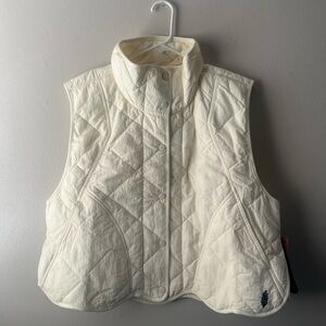 Free People Quilted Puffer Vest Ivory | PrimaLoft Insulated | Size M